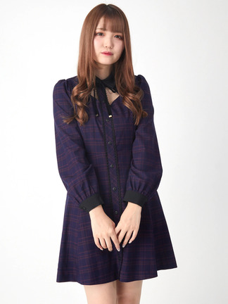 フロント開きチェックOP - Ank Rouge(アンクルージュ)の