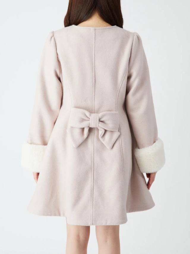 BACKリボンノーカラーフレアーコート - Ank Rouge(アンクルージュ)の  