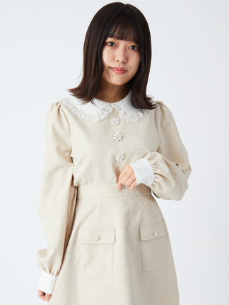 ビジューボタンフリルカラーTOPS - Ank Rouge(アンクルージュ)の