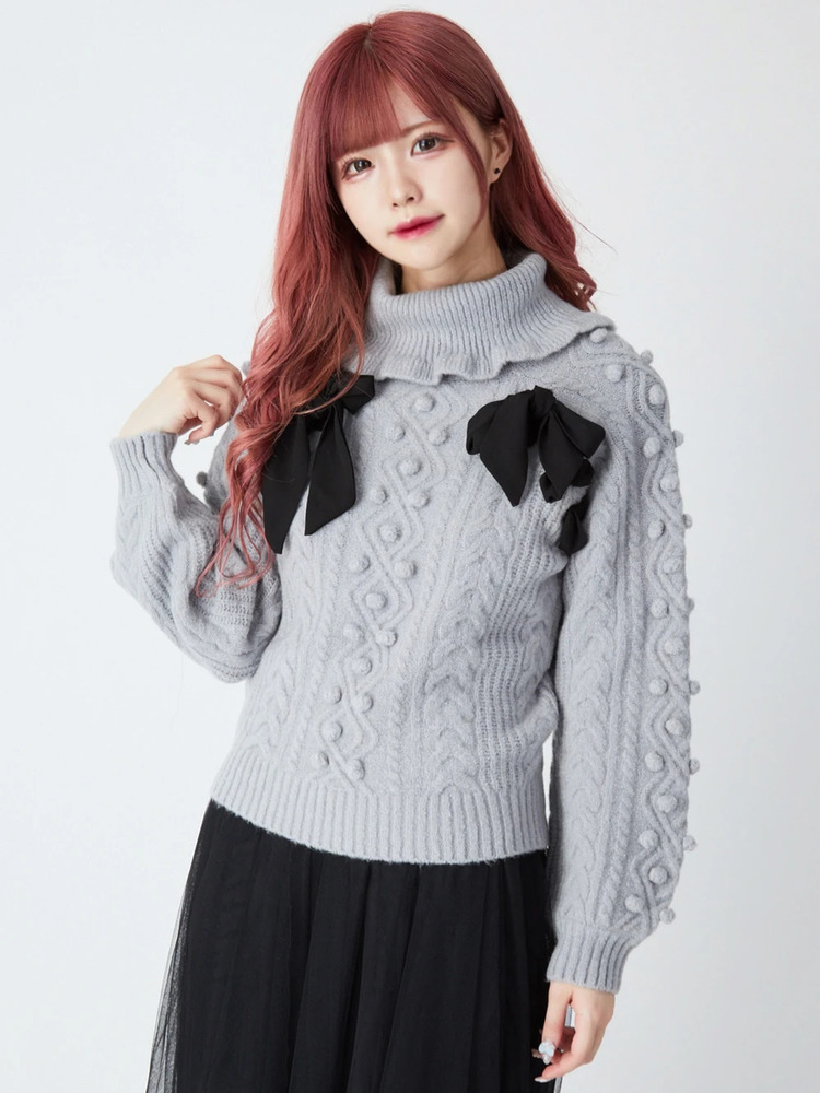 スピンドルオフタートルニット - Ank Rouge(アンクルージュ)のニット