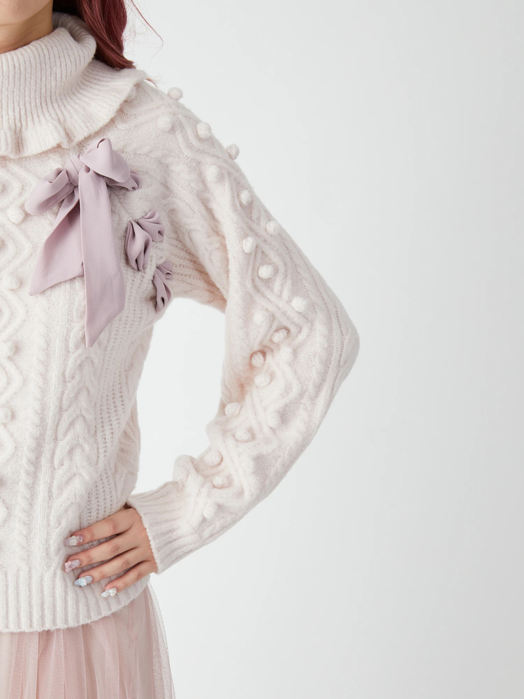 スピンドルオフタートルニット - Ank Rouge(アンクルージュ)のニット