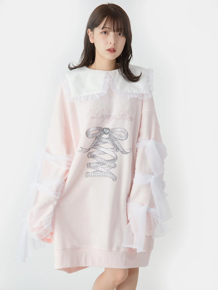 BLILLブリル•リリノースリプルオーバー•新品•ベージュ Fubail / フリルスリーブニットプルオーバー