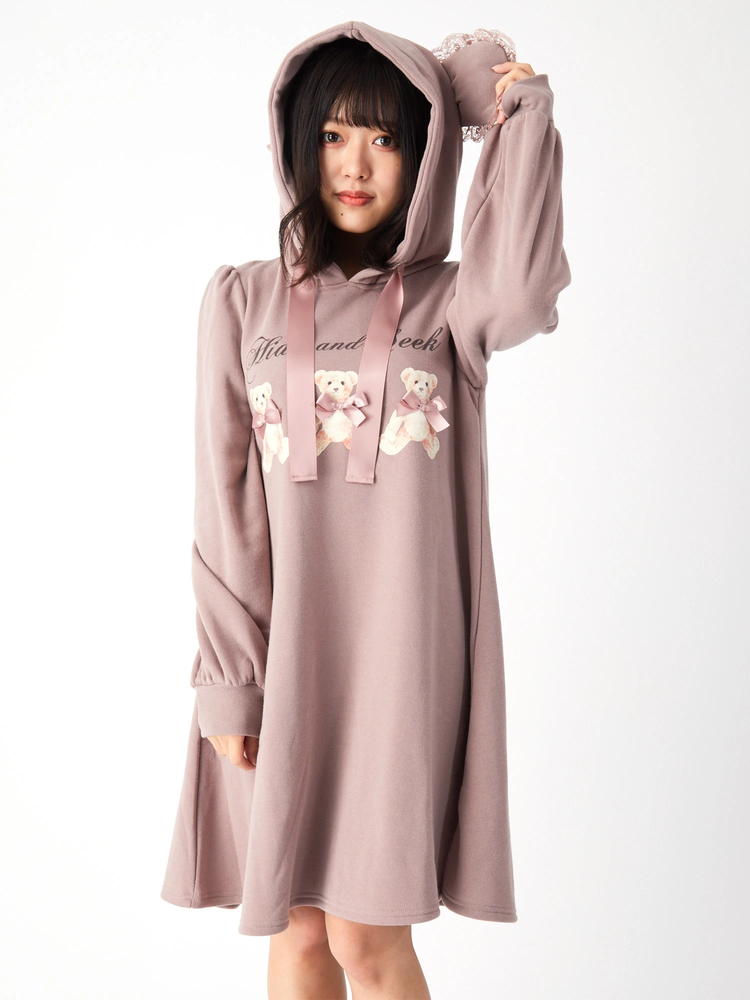 くまちゃんパーカーOP - Ank Rouge(アンクルージュ)のワンピース