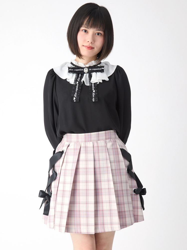 ANDMARY リボンプリーツスカート ANDMARY】Avery ribbon skirt