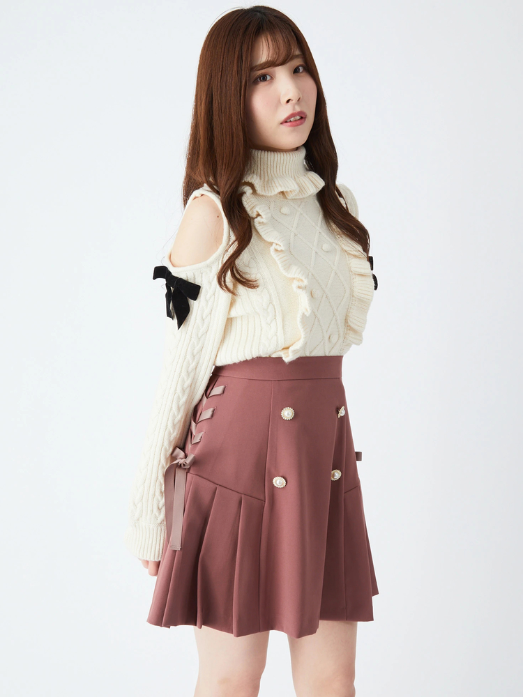 サイドスピンドルプリーツ切り替えSK - Ank Rouge(アンクルージュ)の