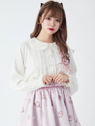 【イザベルマランエトワール】レース　フリル　ブラウス　ピンク イザベルマランエトワール ISABEL MARANT ETOILE レース