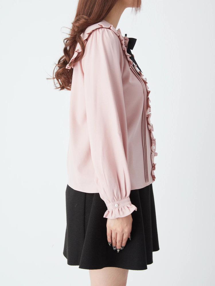 Bigカラーフリルブラウス - Ank Rouge(アンクルージュ)のシャツ