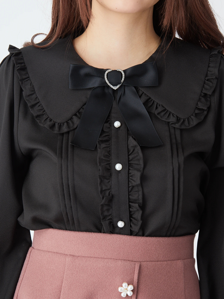 Bigカラーフリルブラウス - Ank Rouge(アンクルージュ)のシャツ