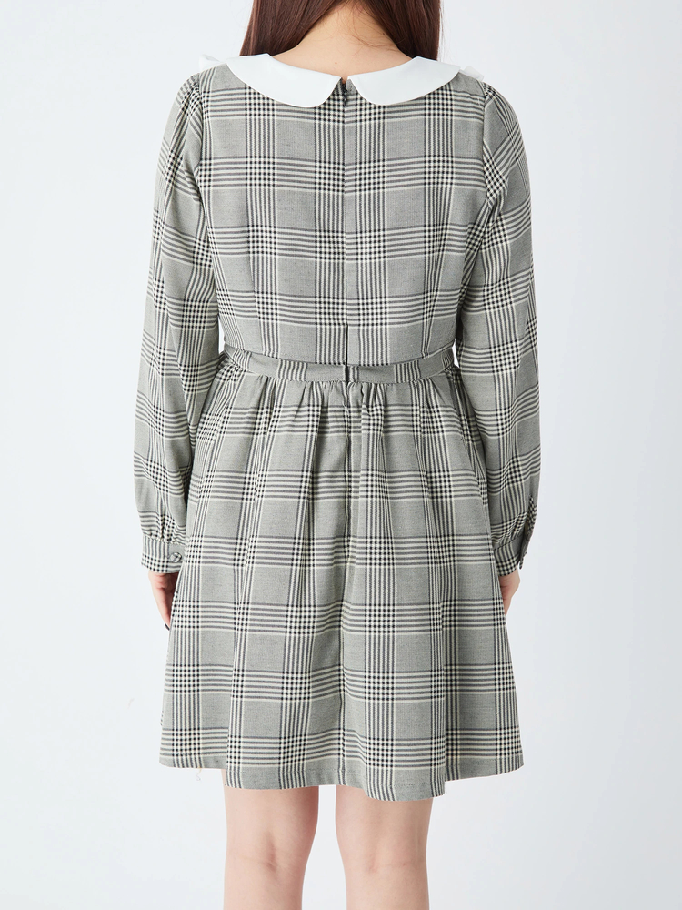 And Couture ワンピース ラッフルフリルチェックワンピース