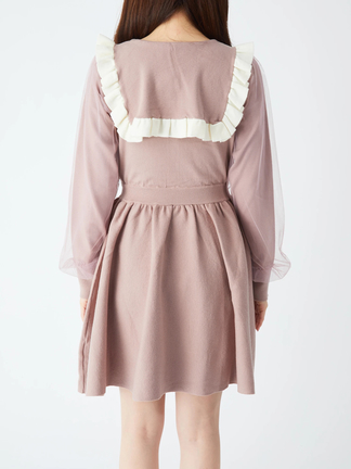 配色フリルフレアーニットOP - Ank Rouge(アンクルージュ)のワンピース