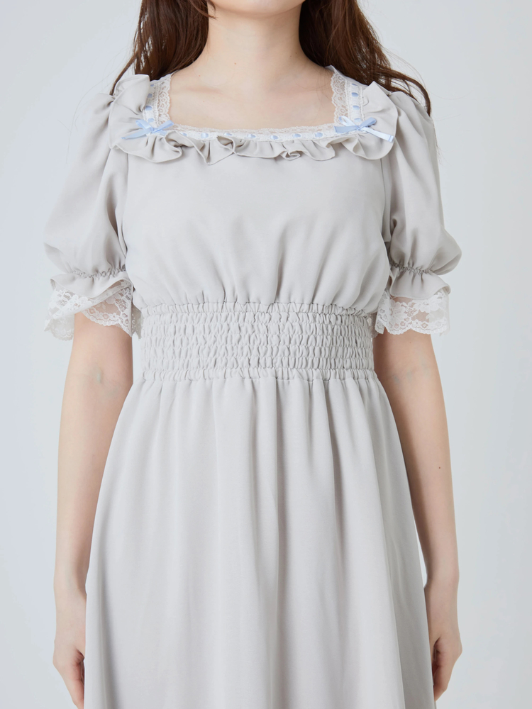 スクエア開きシャーリングワンピース - Ank Rouge(アン