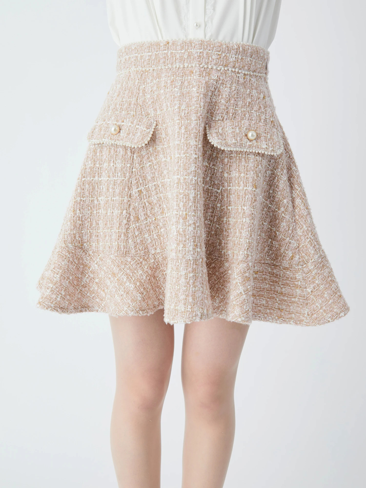 ツイードフレアーヘムSK - Ank Rouge(アンクルージュ)のスカート