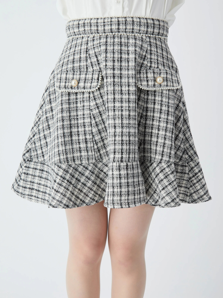 ツイードフレアーヘムSK - Ank Rouge(アンクルージュ)のスカート