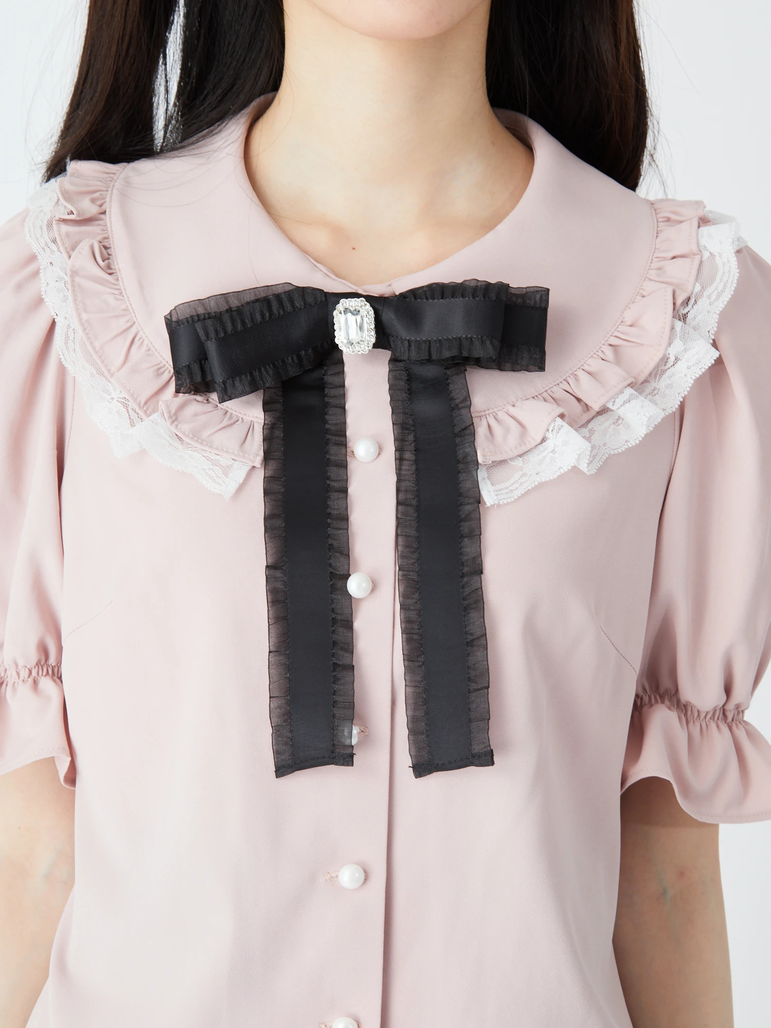 ジャンクジャーナル素材☆紅茶染めフリルレース2メートル ジャンクジャーナル素材☆錆染×カラフルフリルレースB 紅茶染め☆2段