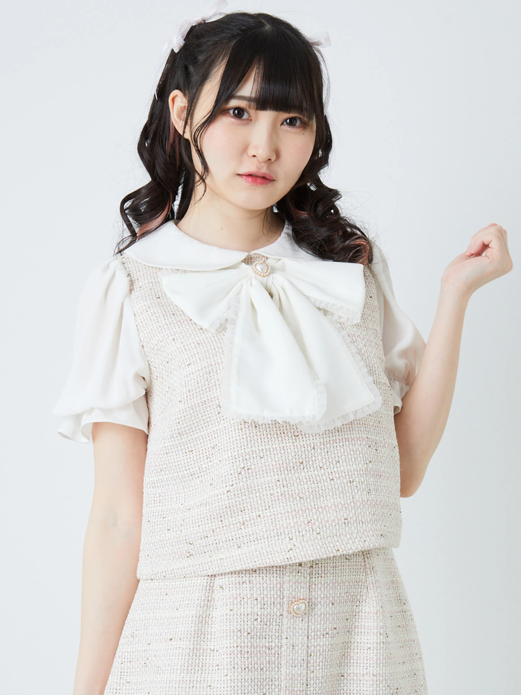 Ank Rouge ツイードTOPS Ank Rouge フロントビジューツイードSET/UP