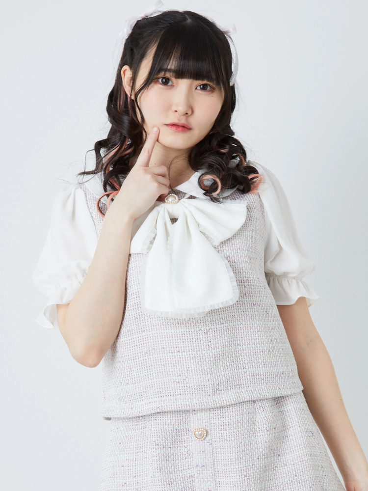 専用ツイードトップス ツイードニットバイカラートップス【セットアップ着用可能