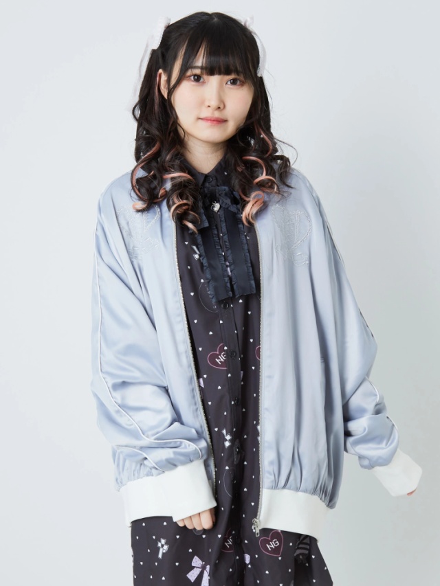 パールハート刺繍スカジャン - Ank Rouge(アンクルージュ)のブルゾン 