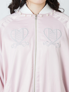 パールハート刺繍スカジャン