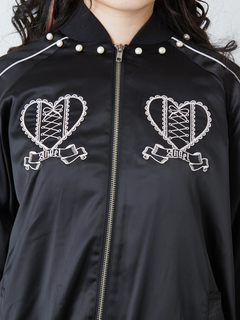 パールハート刺繍スカジャン