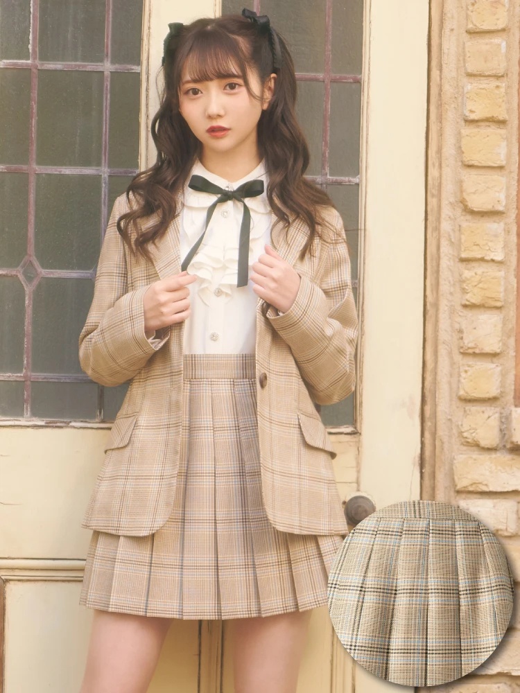 ダックス スカート ロング ミモレ丈 ラップ巻き プリーツ チェック  