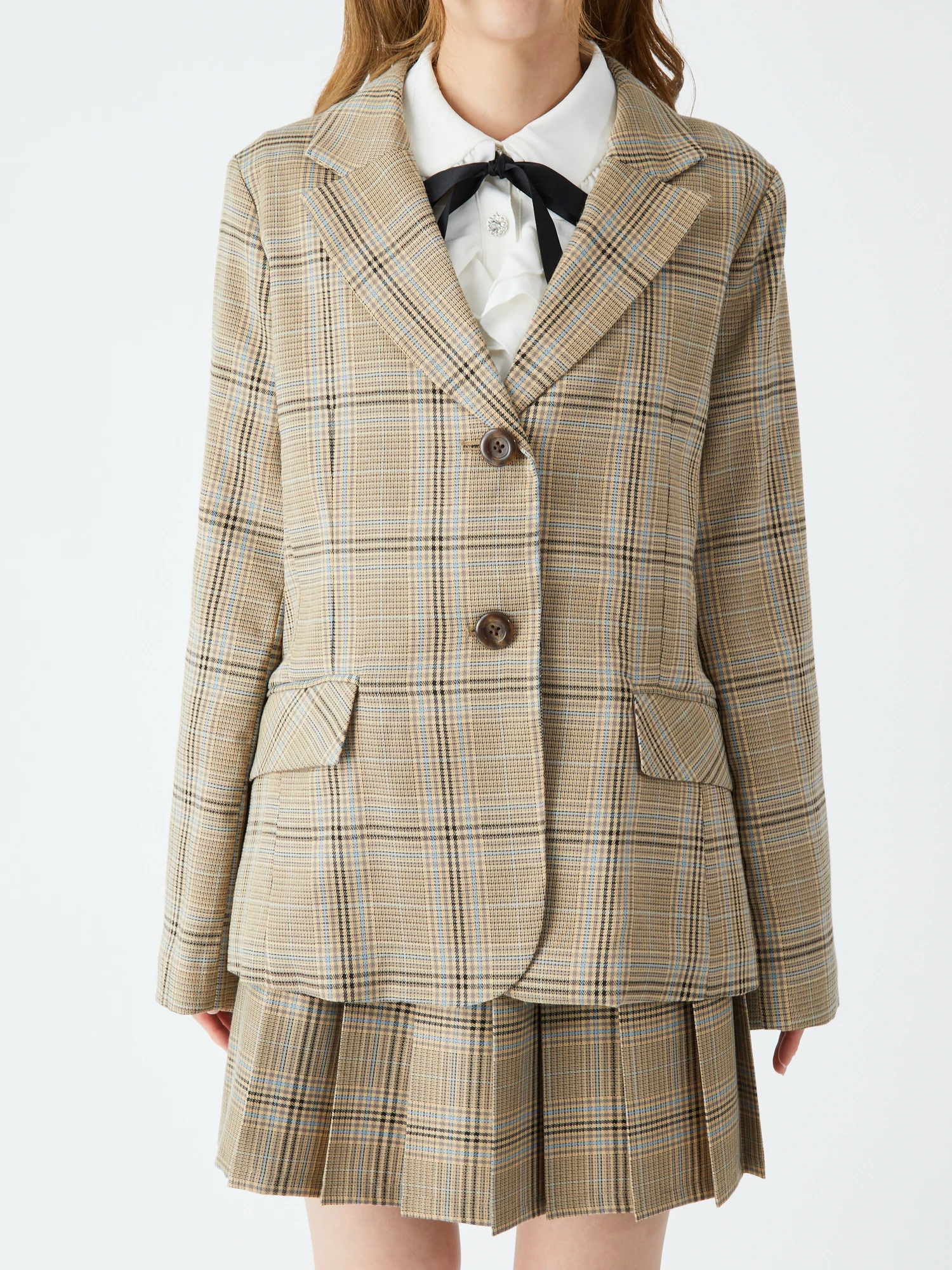 チェック柄シングルジャケット - Ank Rouge(アンクルージュ)の