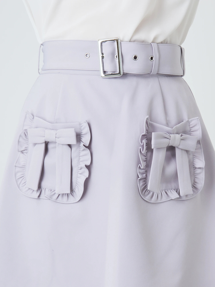 リボンフリルポケット台形SK - Ank Rouge(アンクルージュ)のスカート