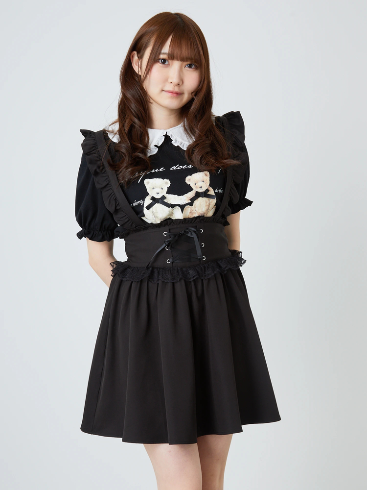 Ank Rouge コルセットティアードJSK ブラック コルセットJSK - Ank Rouge(アンクルージュ)のワンピース
