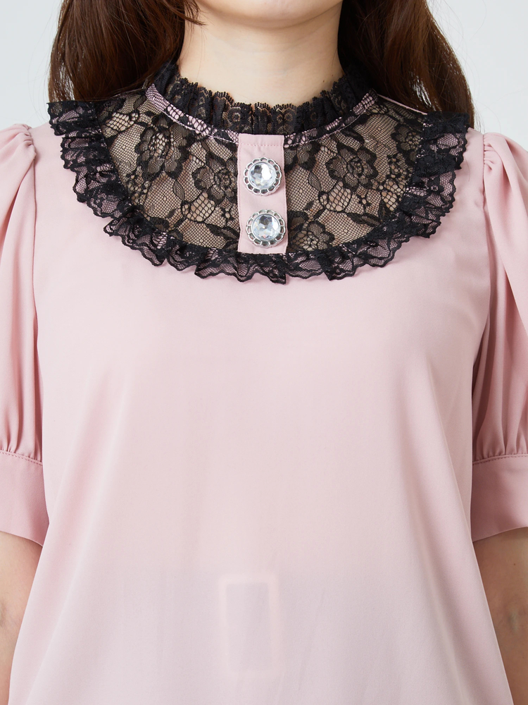 フランスアンティークプリーツプリーツフリルコットンレースたくさん FrenchVintagelaceBlouse