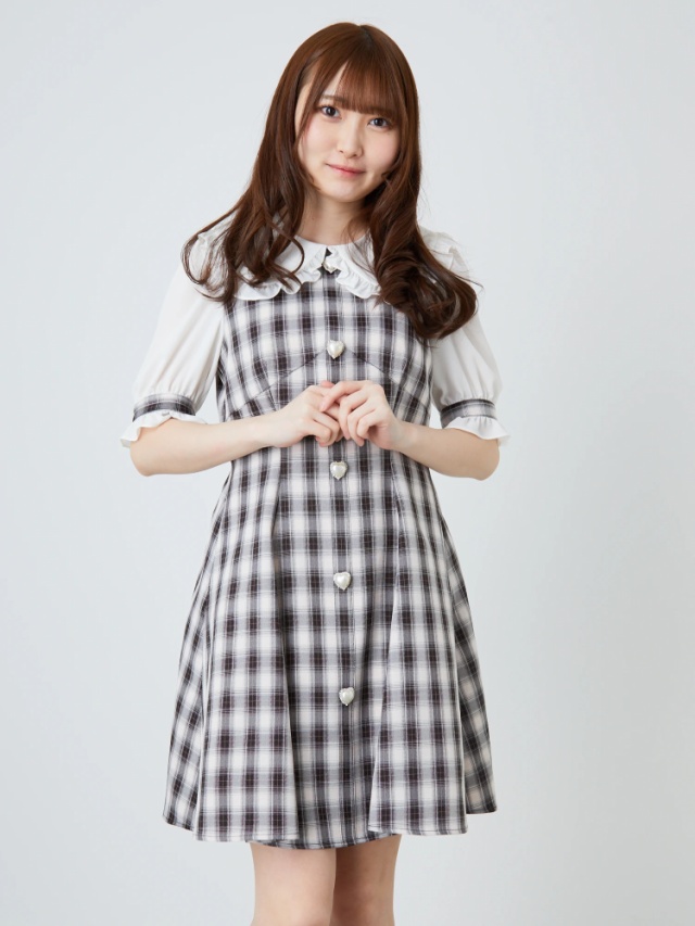 ハートボタンチェックワンピース - Ank Rouge(アンクルージュ)の  