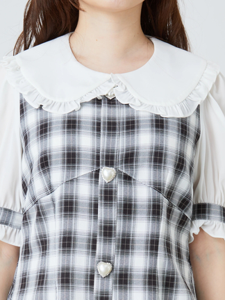 ハートボタンチェックワンピース - Ank Rouge(アンクルージュ)の