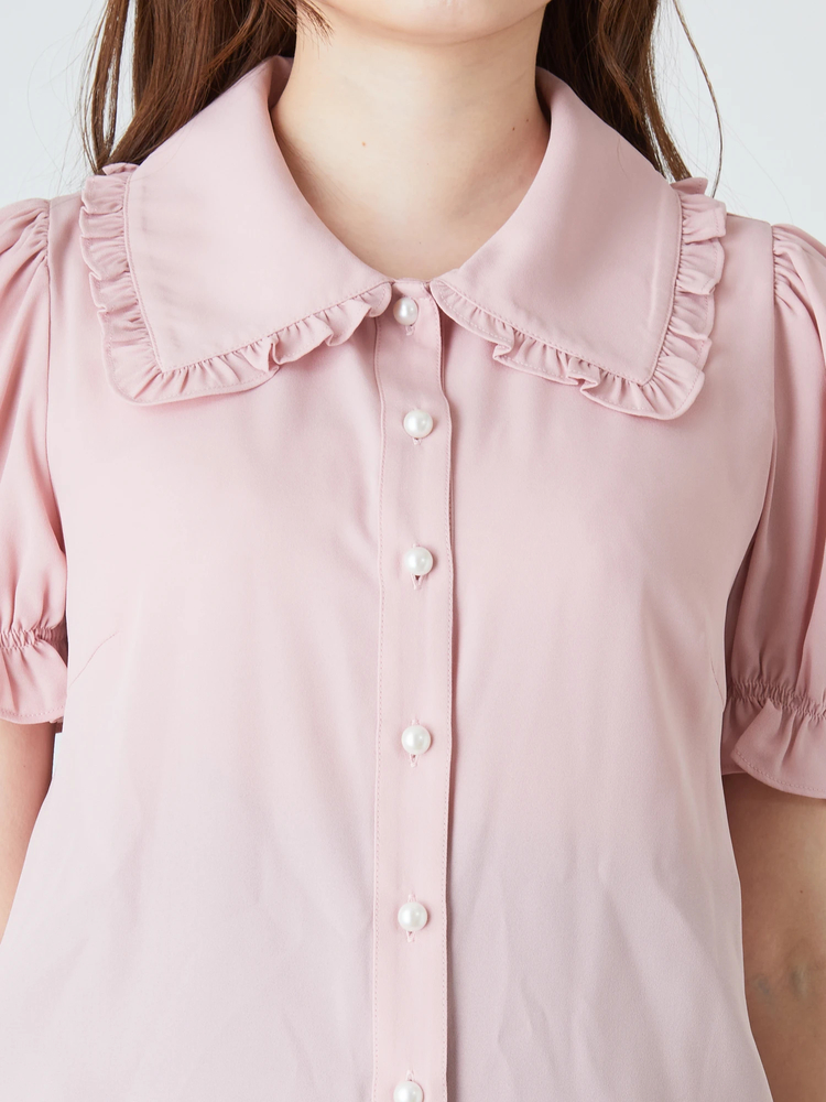 laubeblanc バルーン袖 ピンクシャツ リボン付き 楽天市場】バルーンスリーブ（カラーピンク）（シャツ・ブラウス