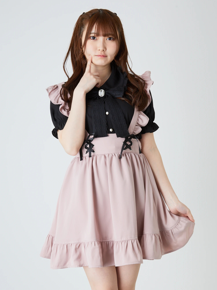 RED VALENTINO スカラップフリルスカート Red Valentino Black Ruffle Detail Sleeveless Knee-Length A