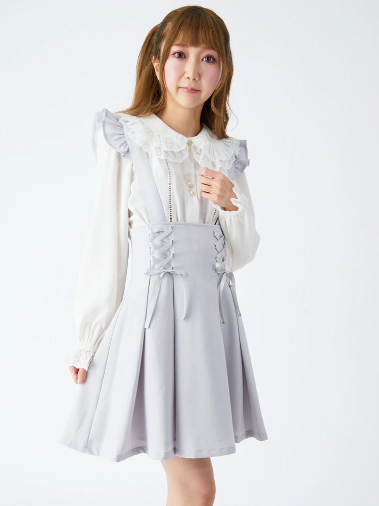 レースアップハイウエストフレアSK - Ank Rouge(アンクルージュ)の