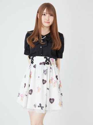 病みかわプリントギャザースカート - Ank Rouge(アンクルージュ)の