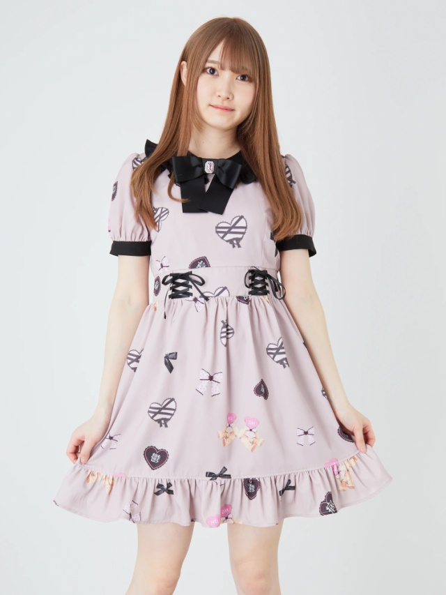 病みかわプリントドーリーOP - Ank Rouge(アンクルージュ)のワンピース  