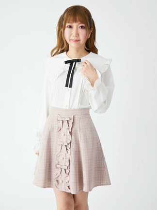 フロントリボンチェックSK - Ank Rouge(アンクルージュ)のスカート