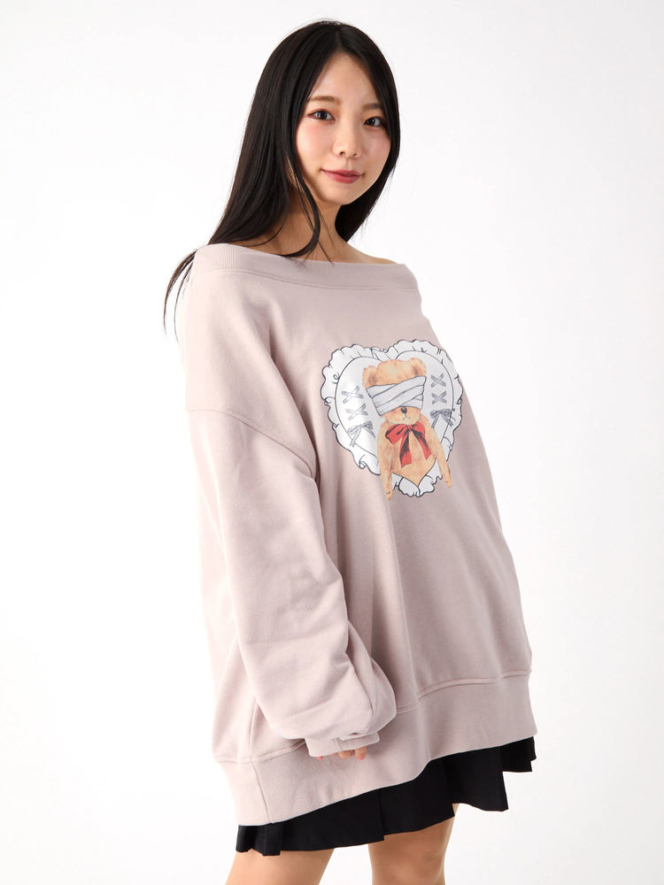 目隠しベアゆるプルオーバー - Ank Rouge(アンクルージュ)のTシャツ