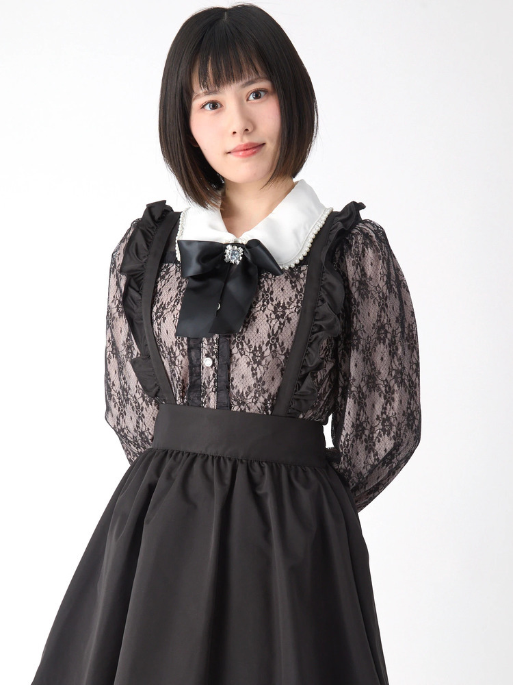 Ank Rouge - Ank Rouge　アンクルージュ　カットソー　レース　リボン　ビジュー　黒 ビジューリボンレースTOPS - Ank Rouge(アンクルージュ)のT