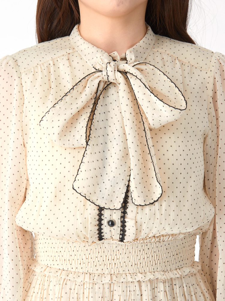 ドットシフォンプリーツワンピース - Ank Rouge(アンクルージュ)の