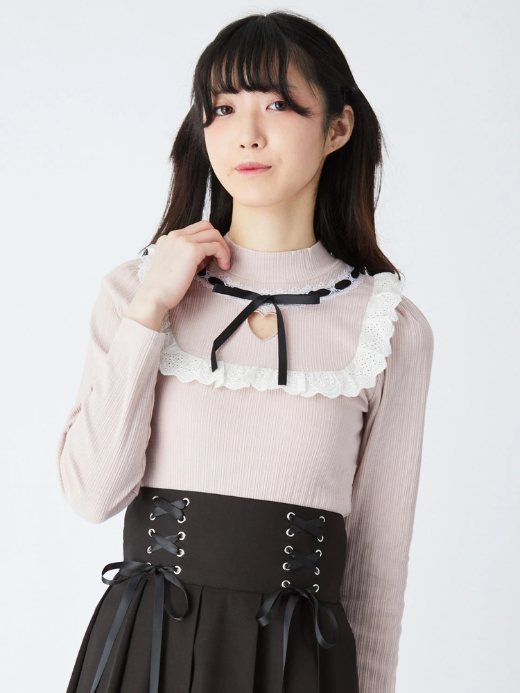 AnkRouge ヨークフリルハートベルトコンビネゾン 水色 ハート開きTOPS - Ank Rouge(アンクルージュ)のTシャツ