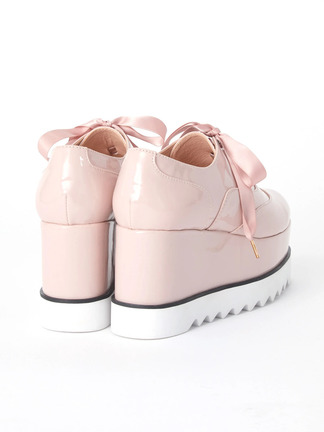 リボンレースアップ厚底シューズ - Ank Rouge(アンクルージュ)の