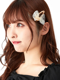 オーガンジーリボンヘアクリップ
