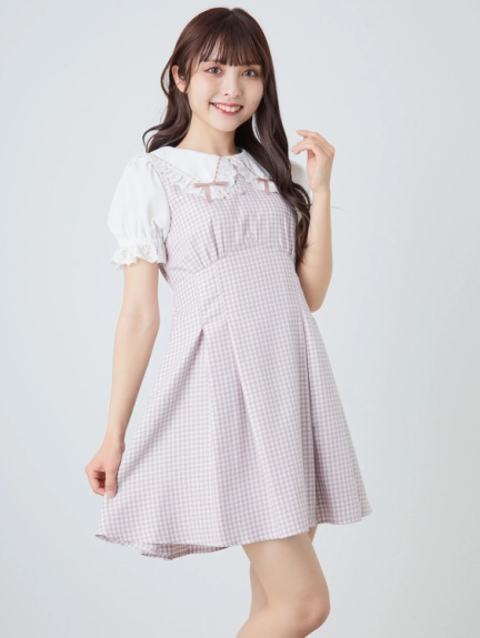 ハシゴリボンギンガムop Ank Rouge アンクルージュ のワンピース ファッション通販 Ailand アイランド