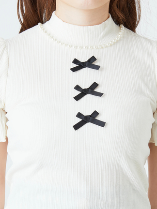 3つリボンテレコTOPS - Ank Rouge(アンクルージュ)のTシャツ