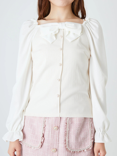 スクエアネックリボンTOPS
