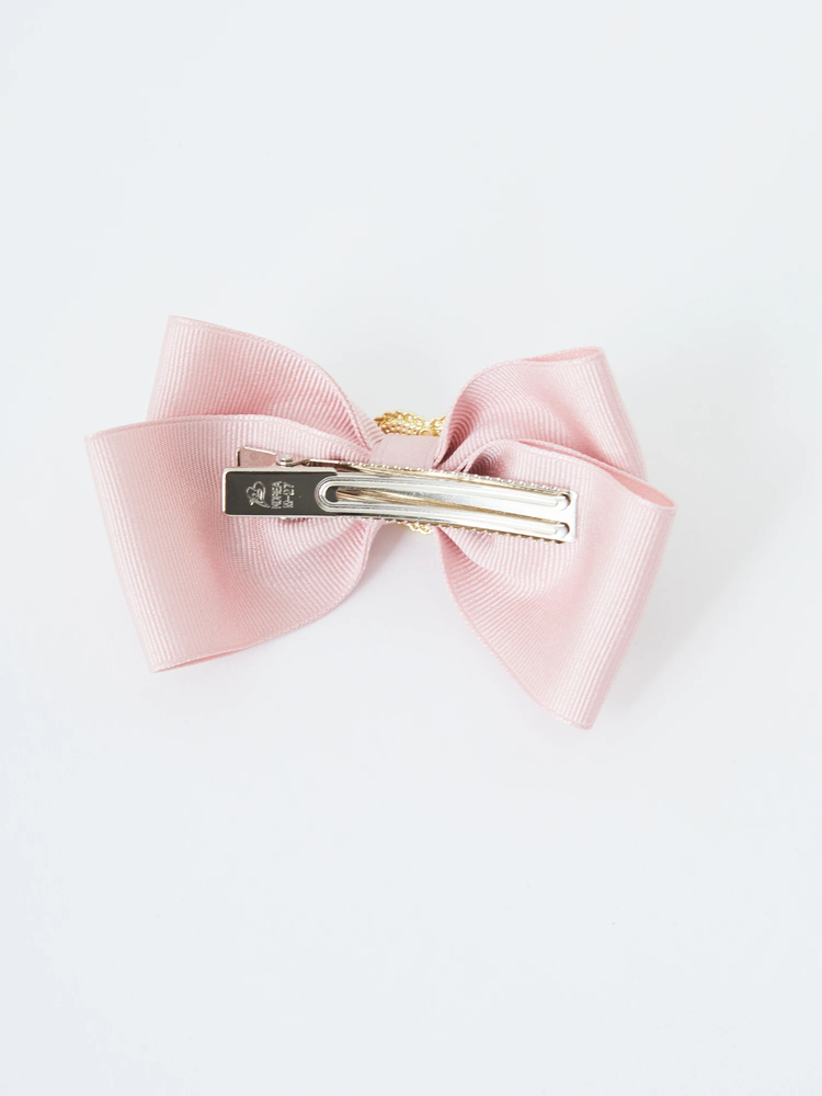 パール付きビジュリボンクリップSET（バレッタ/ヘアクリップ