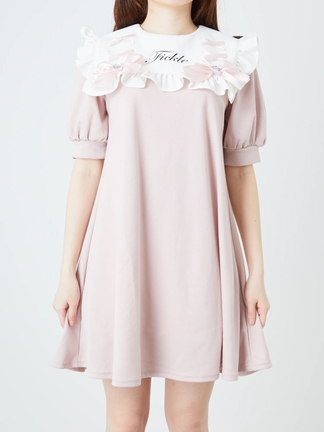 ビジューリボンハイウエストパフOP ビジューリボンハイウエストパフOP - Ank Rouge(アンクルージュ