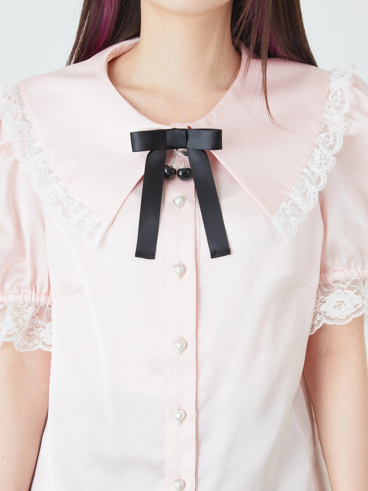 チェリーサテンブラウス - Ank Rouge(アンクルージュ)のシャツ