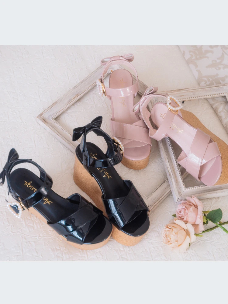 未試着 アキロン×Donobanコラボ 2wayエナメルリボンサンダル M 未試着 アキロン×Donobanコラボ 2wayエナメルリボンサンダル M