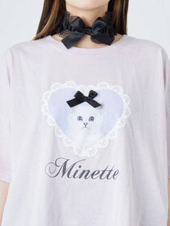 ハートねこプリントTe